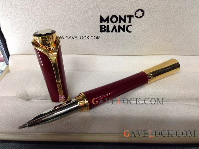 AAA Princess Monaco Red & Gold Rollerball Pen Mont blanc Replica Pens AAA Princess Monaco Red & Gold Rollerball Pen Mont blanc Replica Pens